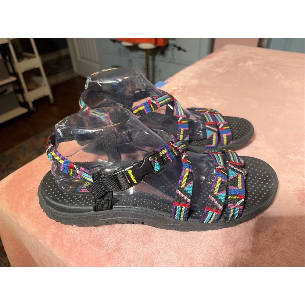 Skechers Raggae Native Vibes Outdoor Sandals Colorful Woven Slingback 9 Women's